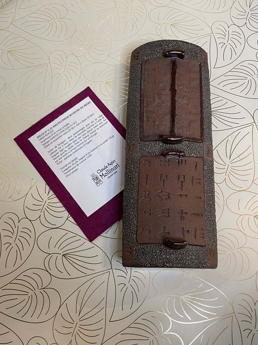 Plumier « Buveurs de bière » Céramique Claude Agier Mollinari -photo-5