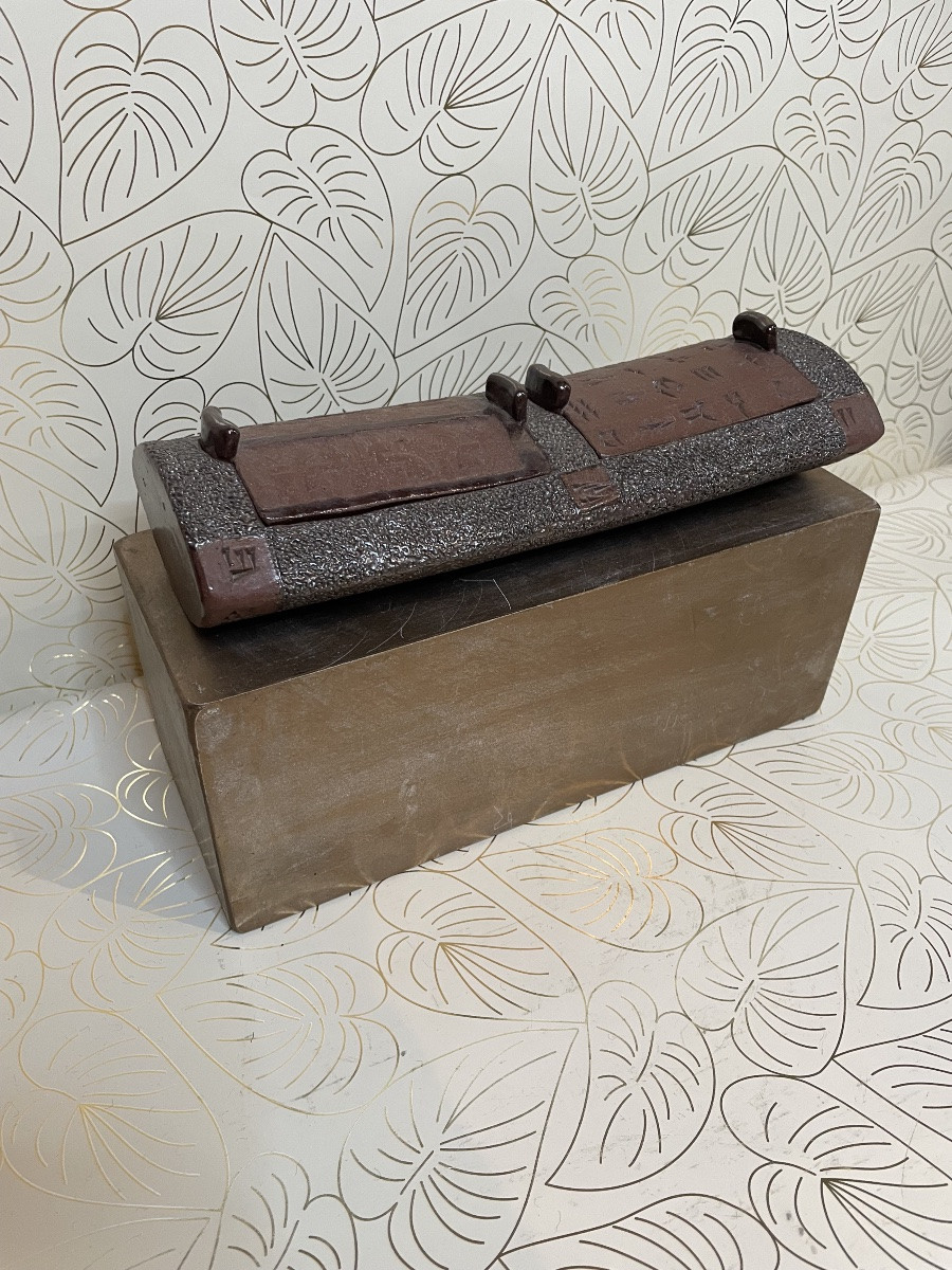 Plumier « Buveurs de bière » Céramique Claude Agier Mollinari -photo-8