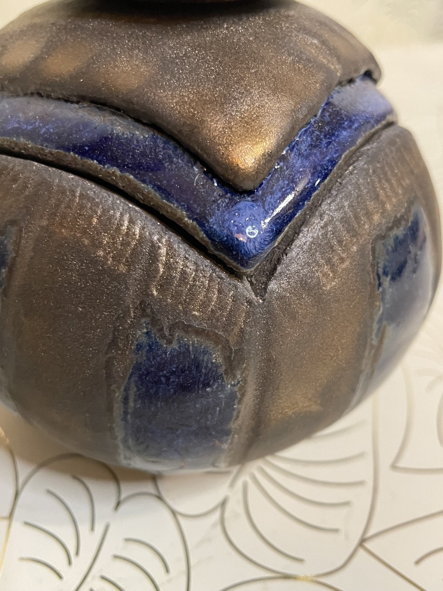 “metal Blue” Ceramic Claude Agier Mollinari -photo-4