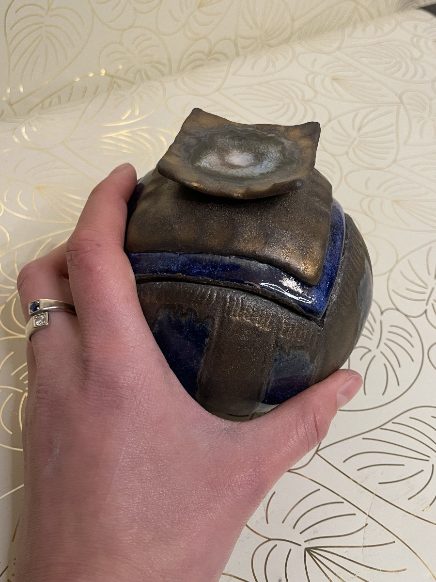 “metal Blue” Ceramic Claude Agier Mollinari -photo-1