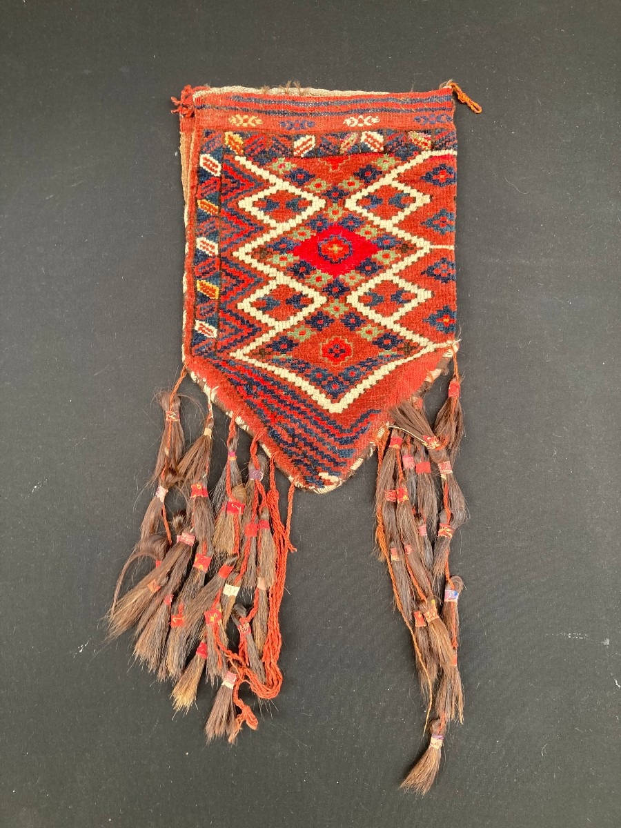 Tapis " sacoche à eau ". Yomud. Turkmène. Circa 1880. 58 x 40 cm