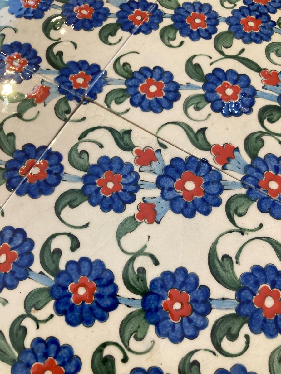 6 carreaux de faïence. Kütahya. Anatolie. Milieu 20 ième. 60 x 40 cm-photo-2
