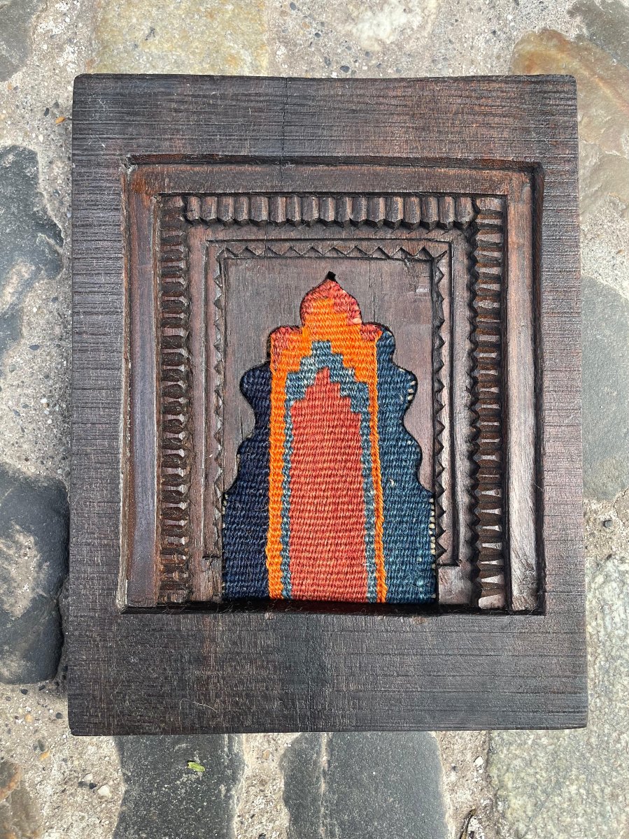 Set Of 6 Frames In 19th Century Kilim Fragments. 25 X 18 Cm-photo-4