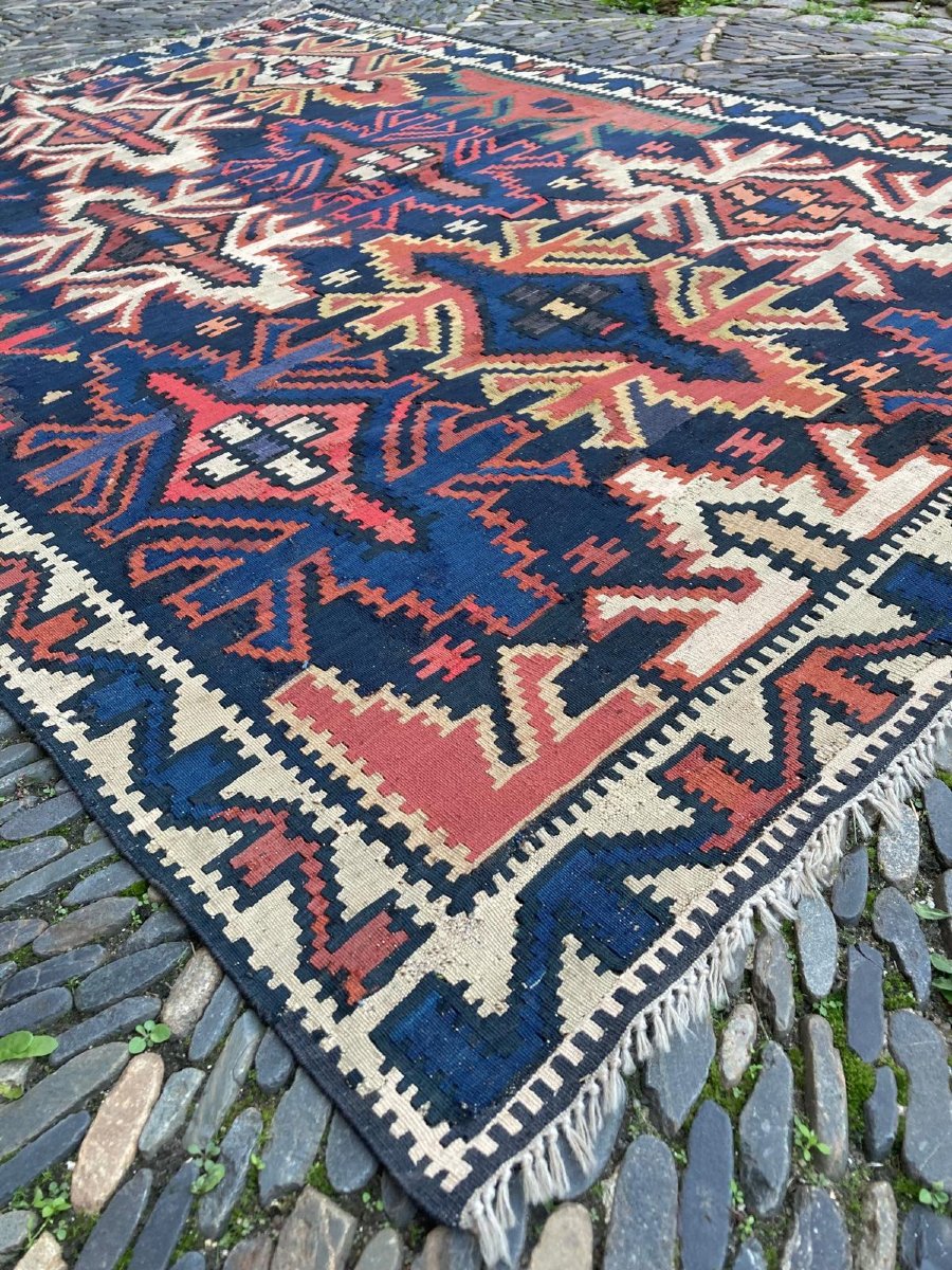 Kilim Kuba - Azerbaïdjan. Circa 1880. 185 x 125 cm-photo-2