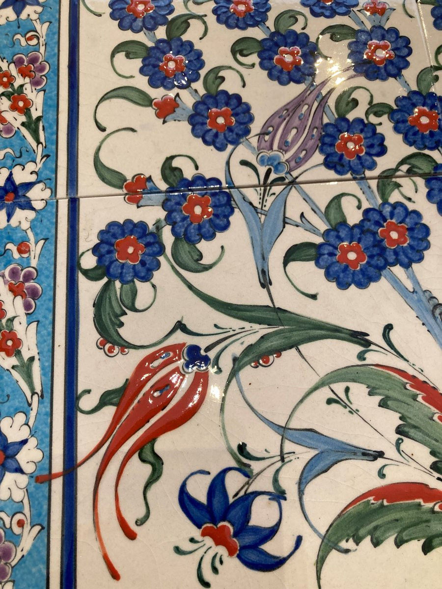 6 Tiles. Kütahya. Anatolia. Mid-20th Century. 60 X 40 Cm-photo-1