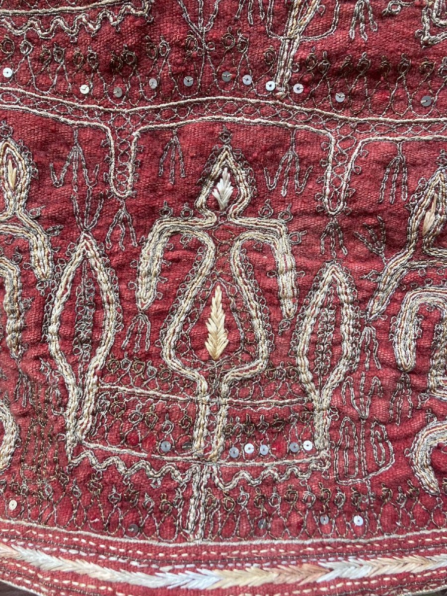 Étoffe couvre coffre ancien. Pakistan. Circa 1880. 106 x 106 cm-photo-2