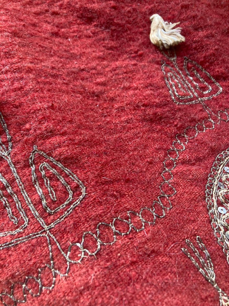 Étoffe couvre coffre ancien. Pakistan. Circa 1880. 106 x 106 cm-photo-2