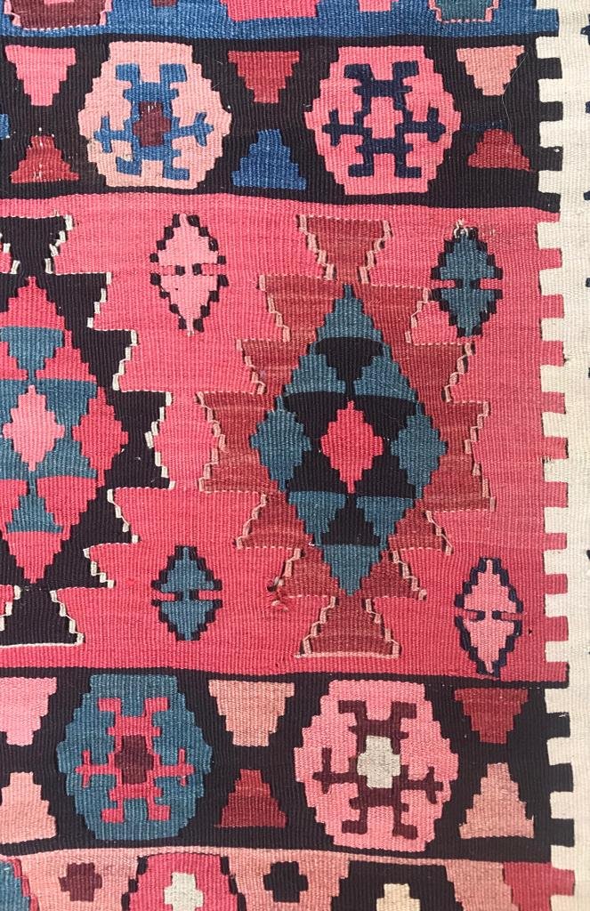 Kilim Shahsaven - Perse. Signé. Fin 19 ième. 480 x 180 cm-photo-4