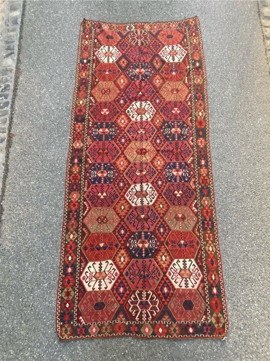Kilim Kars - Anatolia. Circa 1900. 320 X 130 Cm-photo-2