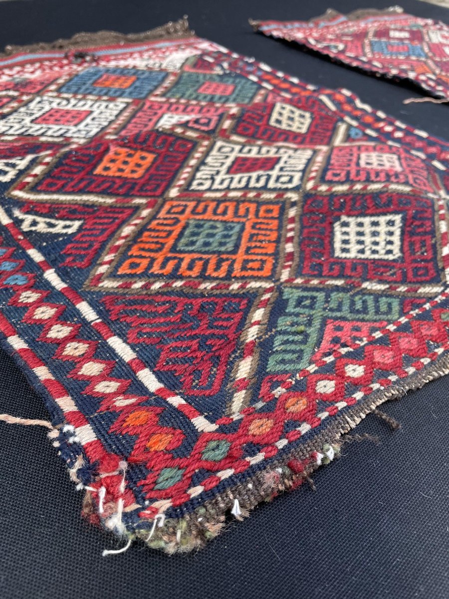 Fragments Maffrash Shahsaven. Persia. Circa 1900. 50 X 40 Cm (x2)-photo-2