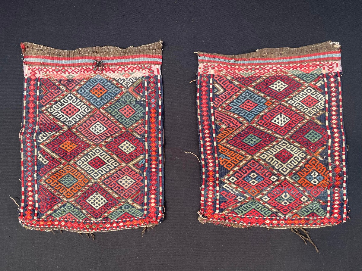 Fragments Maffrash Shahsaven. Persia. Circa 1900. 50 X 40 Cm (x2)