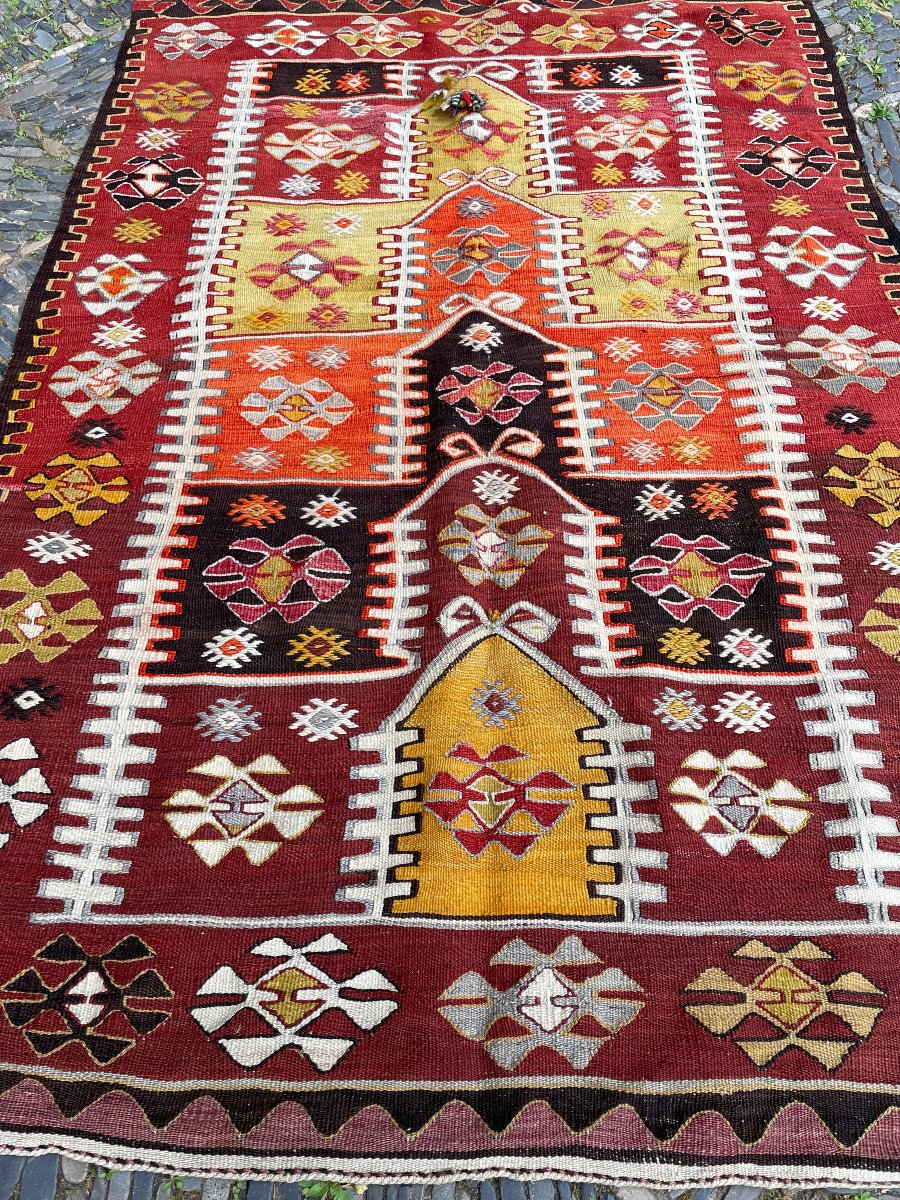 Kilim Kavak - Konya. Anatolia. 1950s. 170 X 125 Cm-photo-2