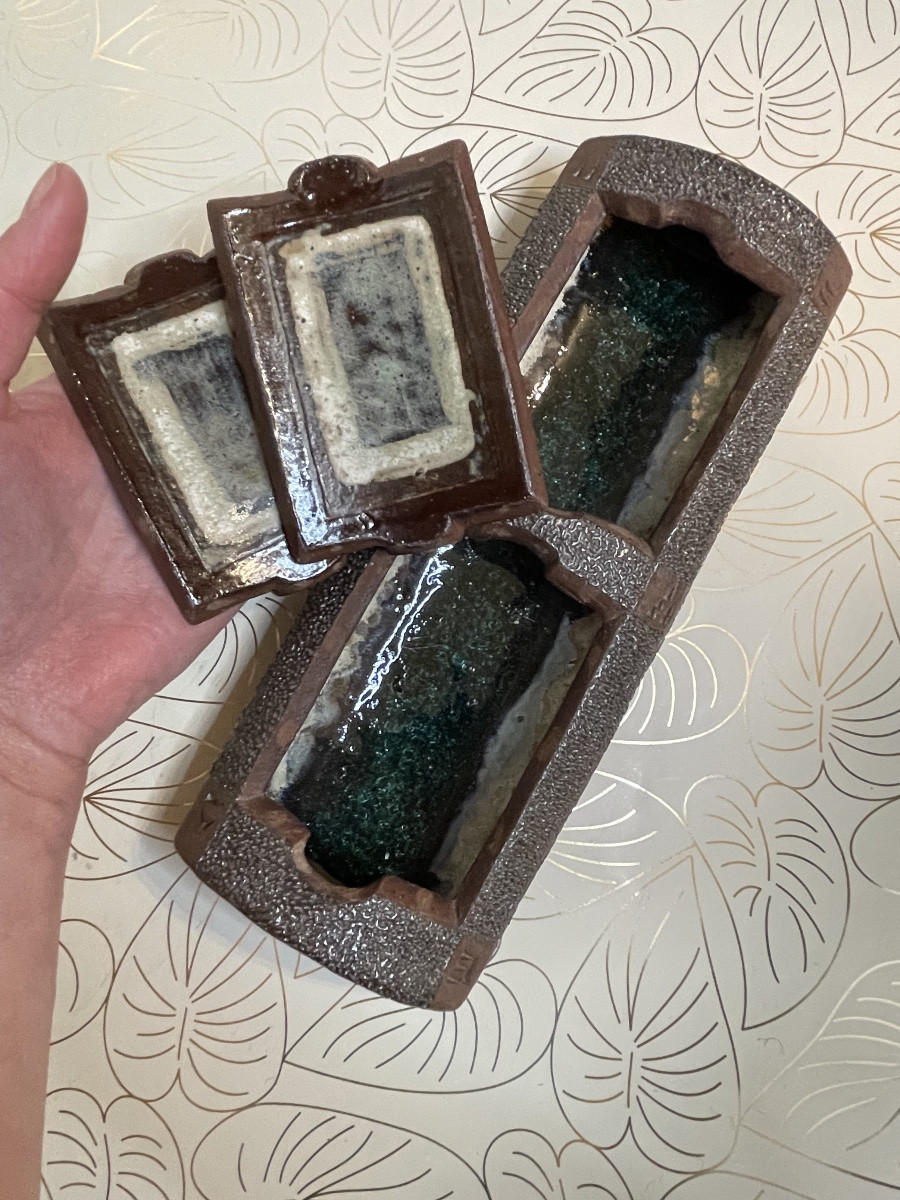 Plumier « Buveurs de Bière » Céramique Claude Agier Mollinari -photo-2