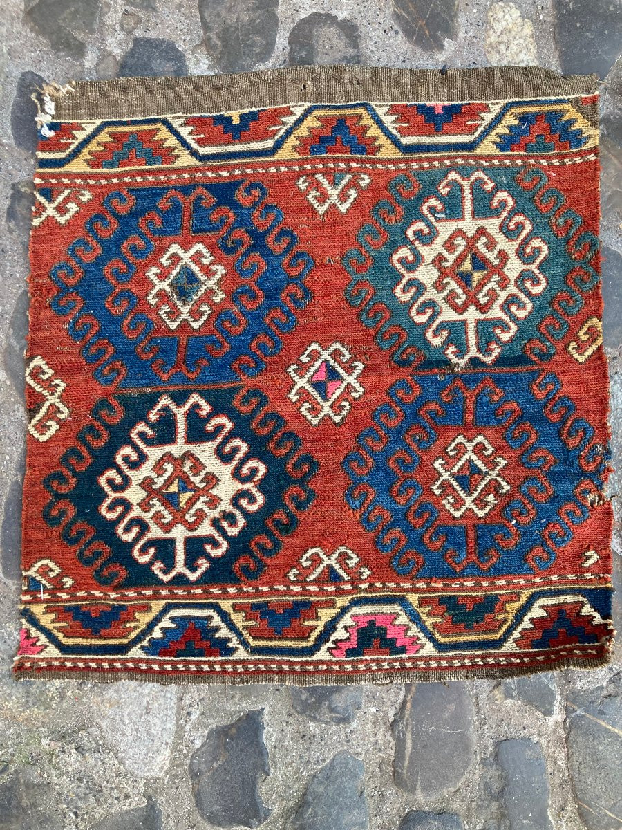 Pair Of Fragments Of Maffrash Karabakh / Caucasus. Circa 1880. 52 X 48 Cm-photo-3