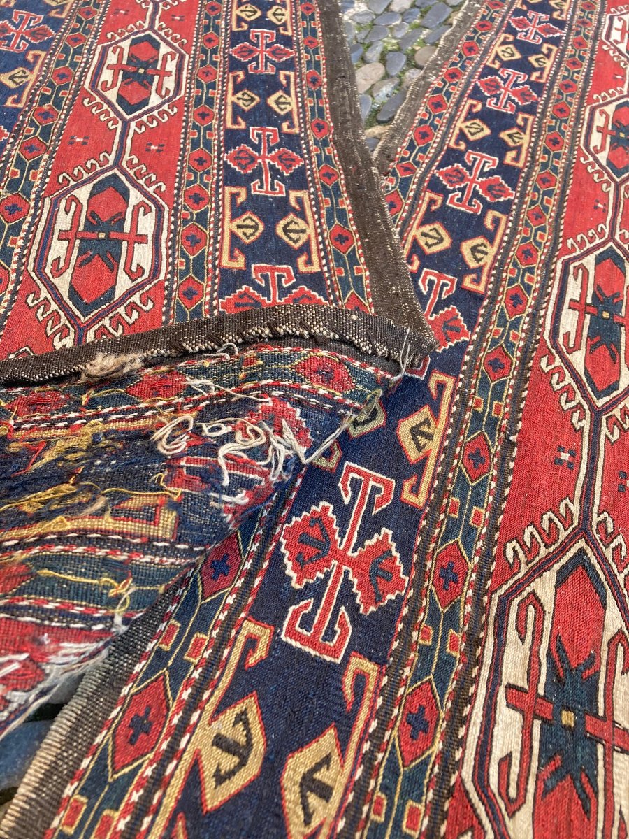 Maffrash Caucase. Ensemble 4 pièces. Circa 1850. 106 x 45 cm-photo-3