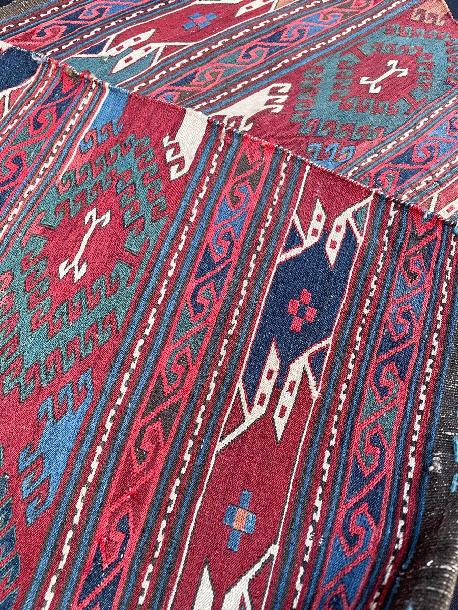 Paire de fragments de Maffrash Karabakh / Caucase. Circa 1850. 53 x 50 cm 