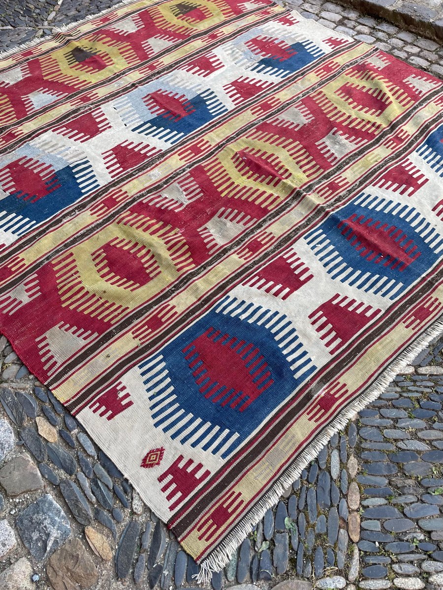 Kilim Parmaklı. Anatolia. Circa 1900. 195 X 190 Cm-photo-2