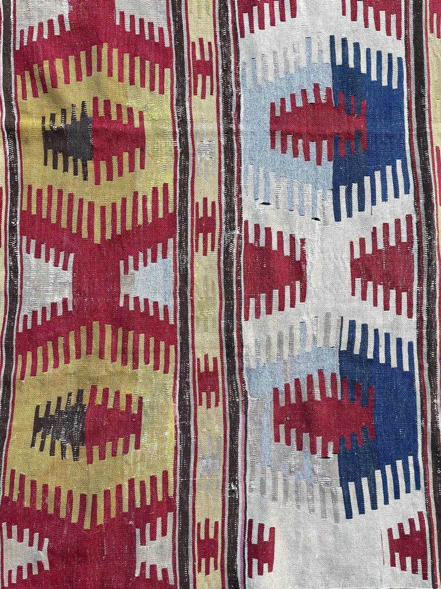 Kilim Parmaklı. Anatolia. Circa 1900. 195 X 190 Cm-photo-3
