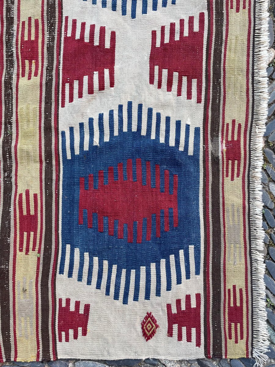 Kilim Parmaklı. Anatolia. Circa 1900. 195 X 190 Cm-photo-2