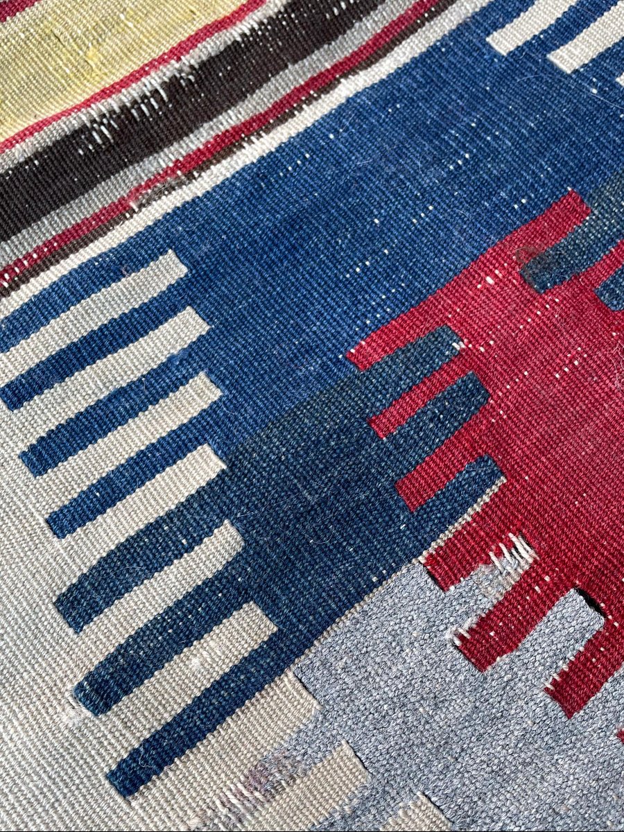 Kilim Parmaklı. Anatolia. Circa 1900. 195 X 190 Cm-photo-4