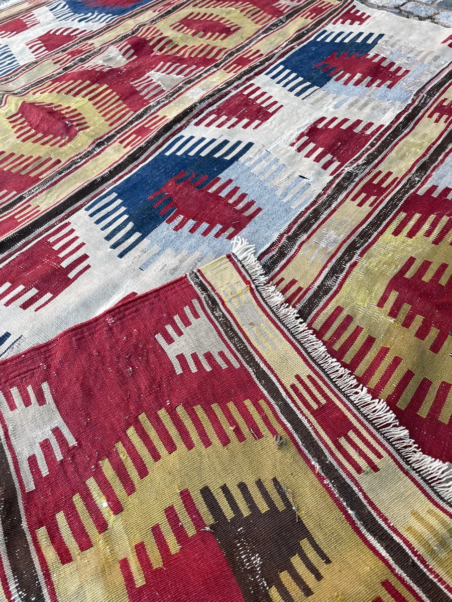 Kilim Parmaklı. Anatolia. Circa 1900. 195 X 190 Cm-photo-5