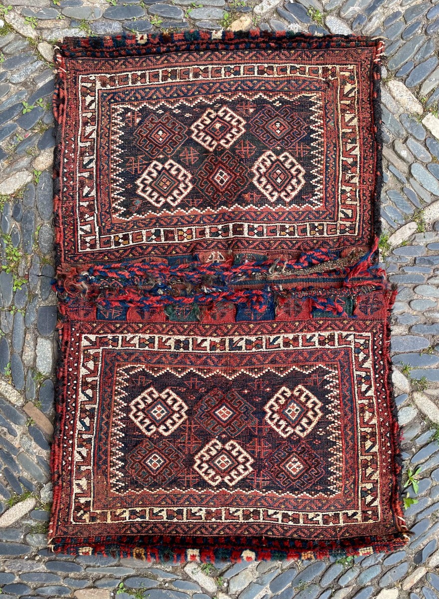 Double sacoche. Bathiyari. Perse. Circa 1900. 86 x 55 cm