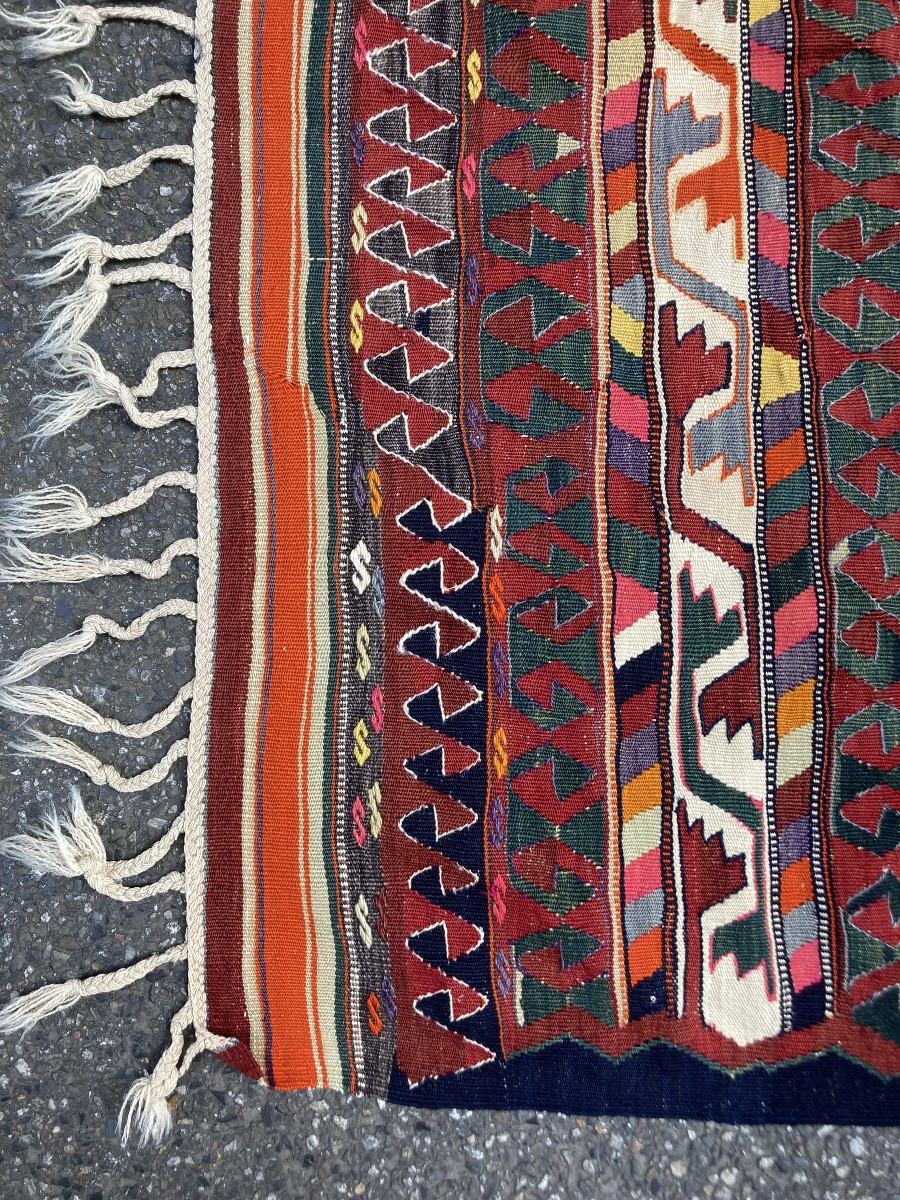 Kilim Bergama Anatolie, début XX. 297 x  150 cm-photo-2