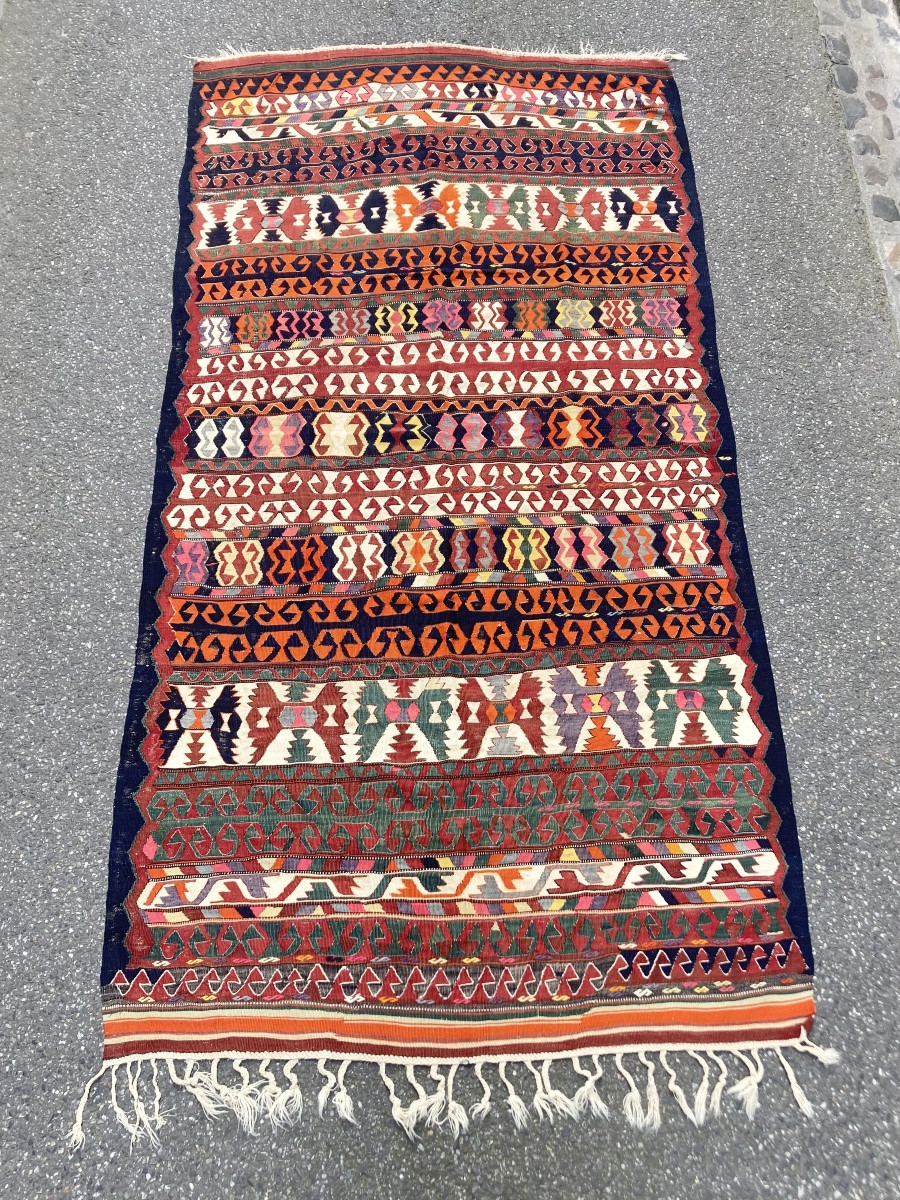 Kilim Bergama Anatolie, début XX. 297 x  150 cm-photo-4