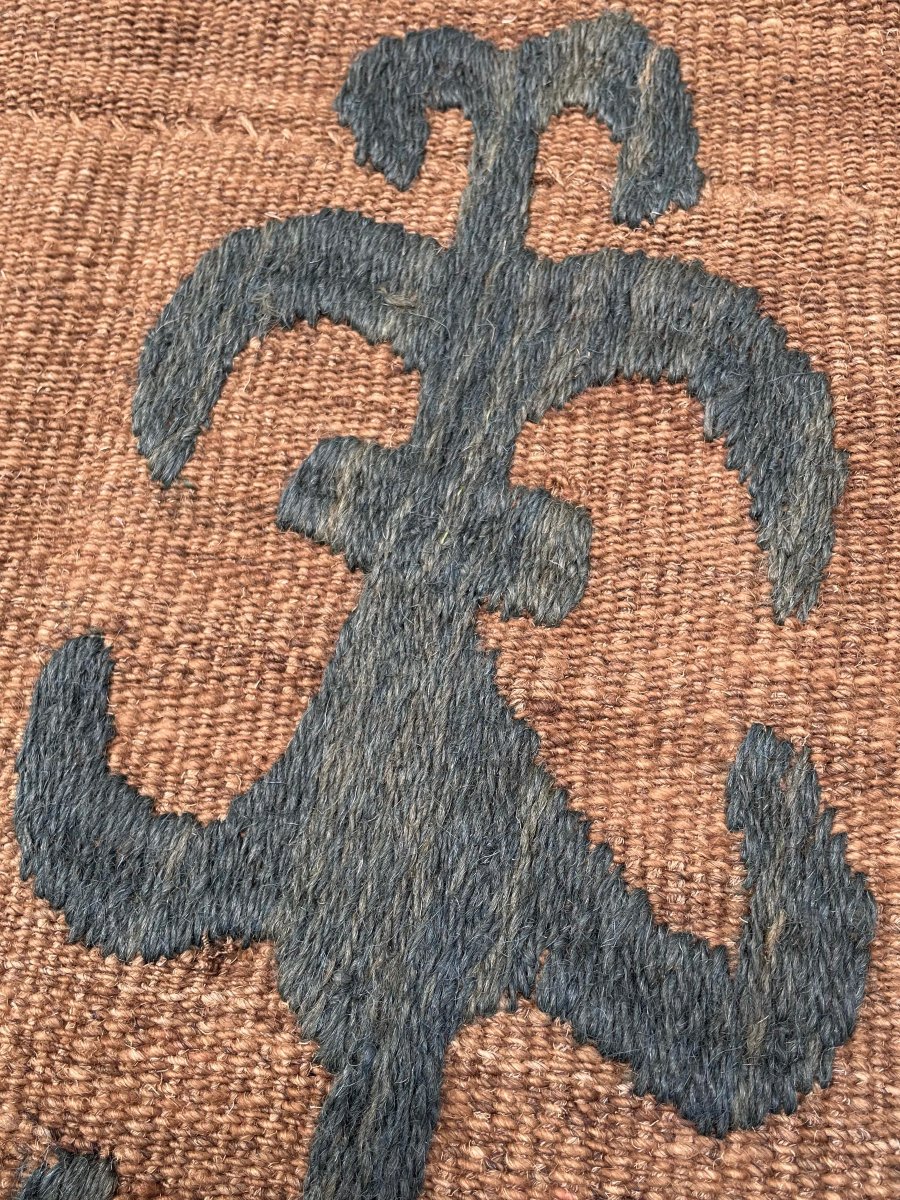 Tapis brodé. Kirghizistan. Asie Centrale. Circa 1920. 202 x 145 cm-photo-2