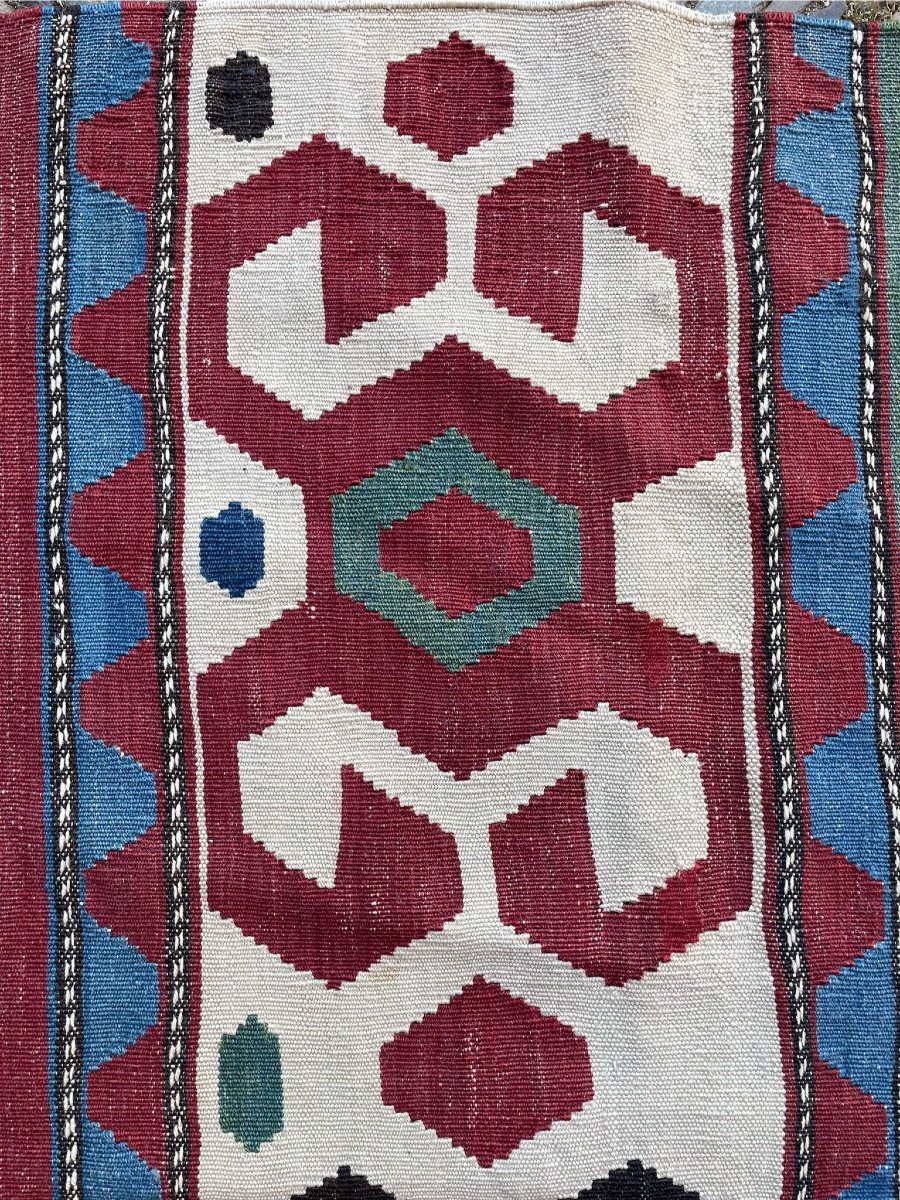 Kilim Caucase. Type Kazakh. Circa 1900. 270 x 107 cm-photo-2