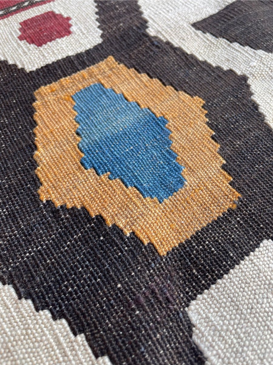 Kilim Caucase. Type Kazakh. Circa 1900. 270 x 107 cm-photo-5