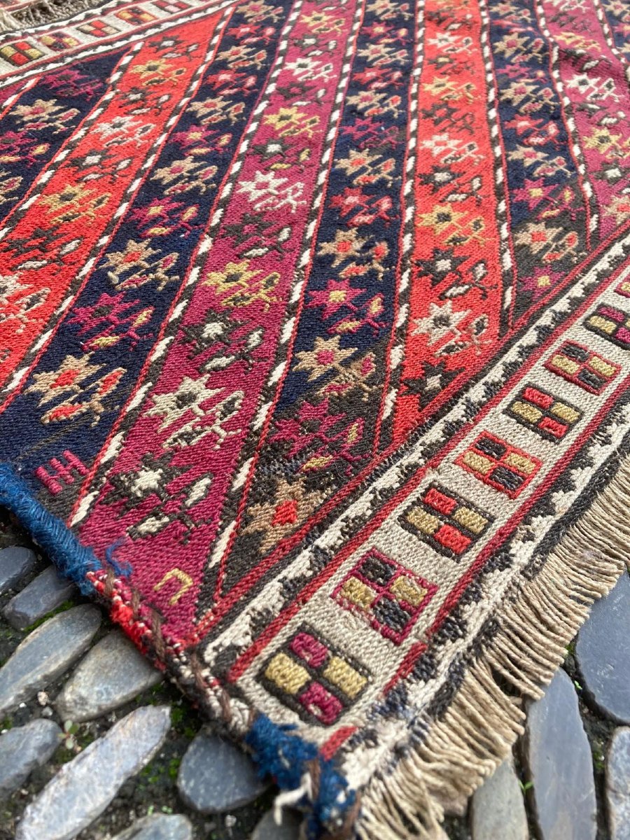 Pair Of Maffrash Shahsaven / Persian Fragments. Circa 1900. 100 X 43 Cm (x2)-photo-4