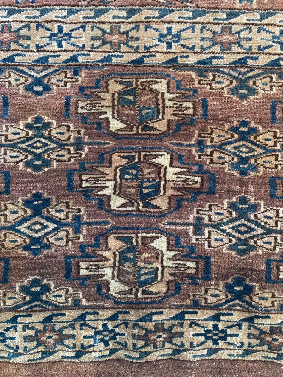 Tapis de selle Yomud Turkmène. Circa 1900. 120 x 76 cm-photo-2
