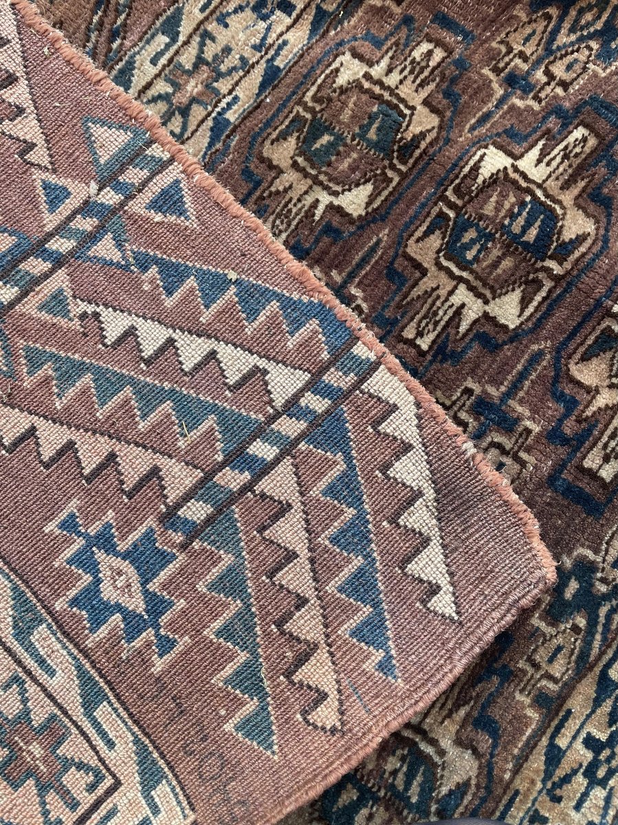 Tapis de selle Yomud Turkmène. Circa 1900. 120 x 76 cm-photo-4