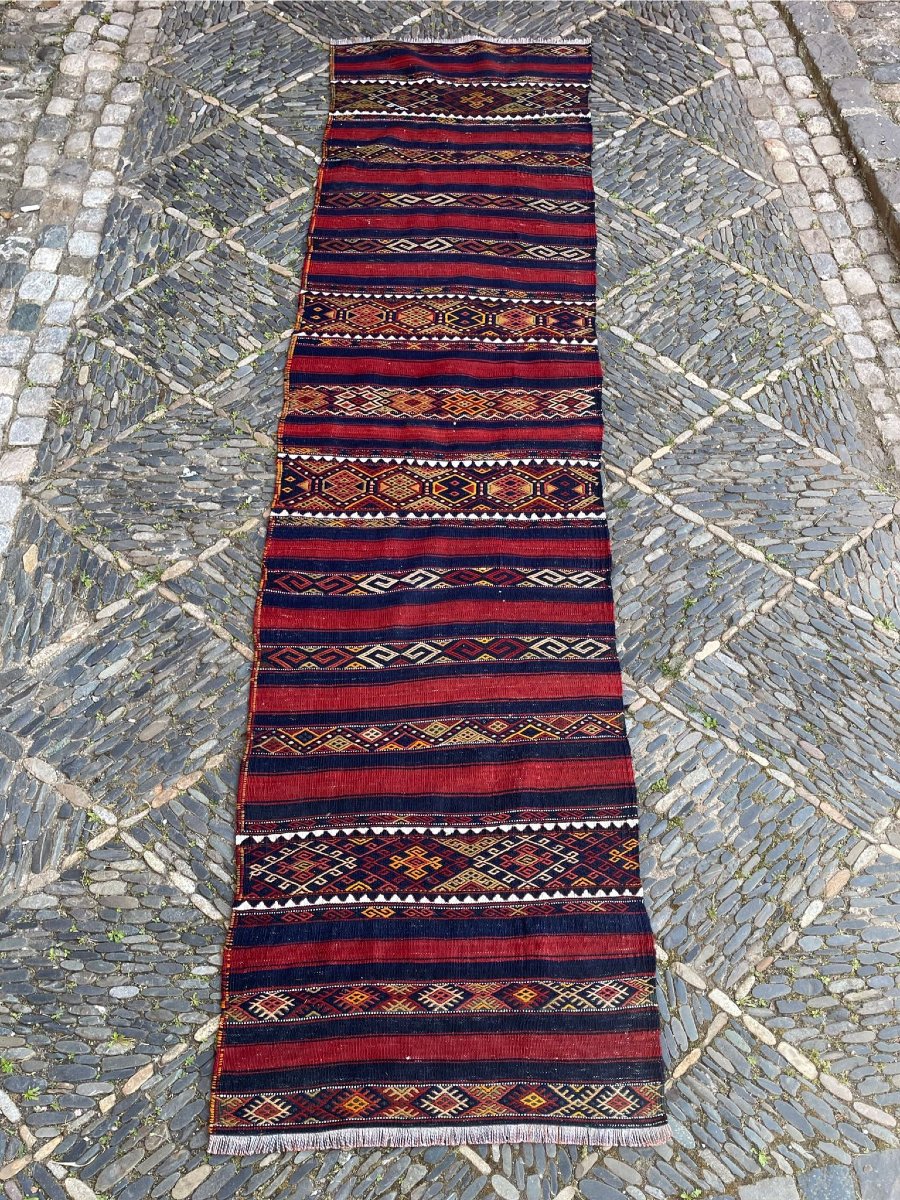 Kilim Corridor. Gaziantep. Anatolia. Circa 1920. 307 X 75 Cm-photo-3