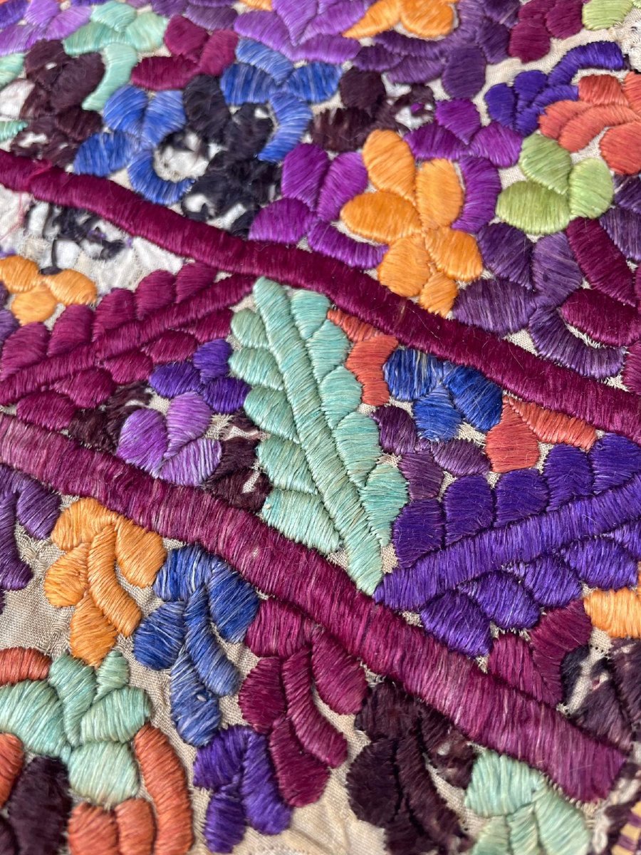 Silk Embroidery. Khamiya. Rabat. Morocco. Circa 1900. 55 X 42 Cm-photo-3