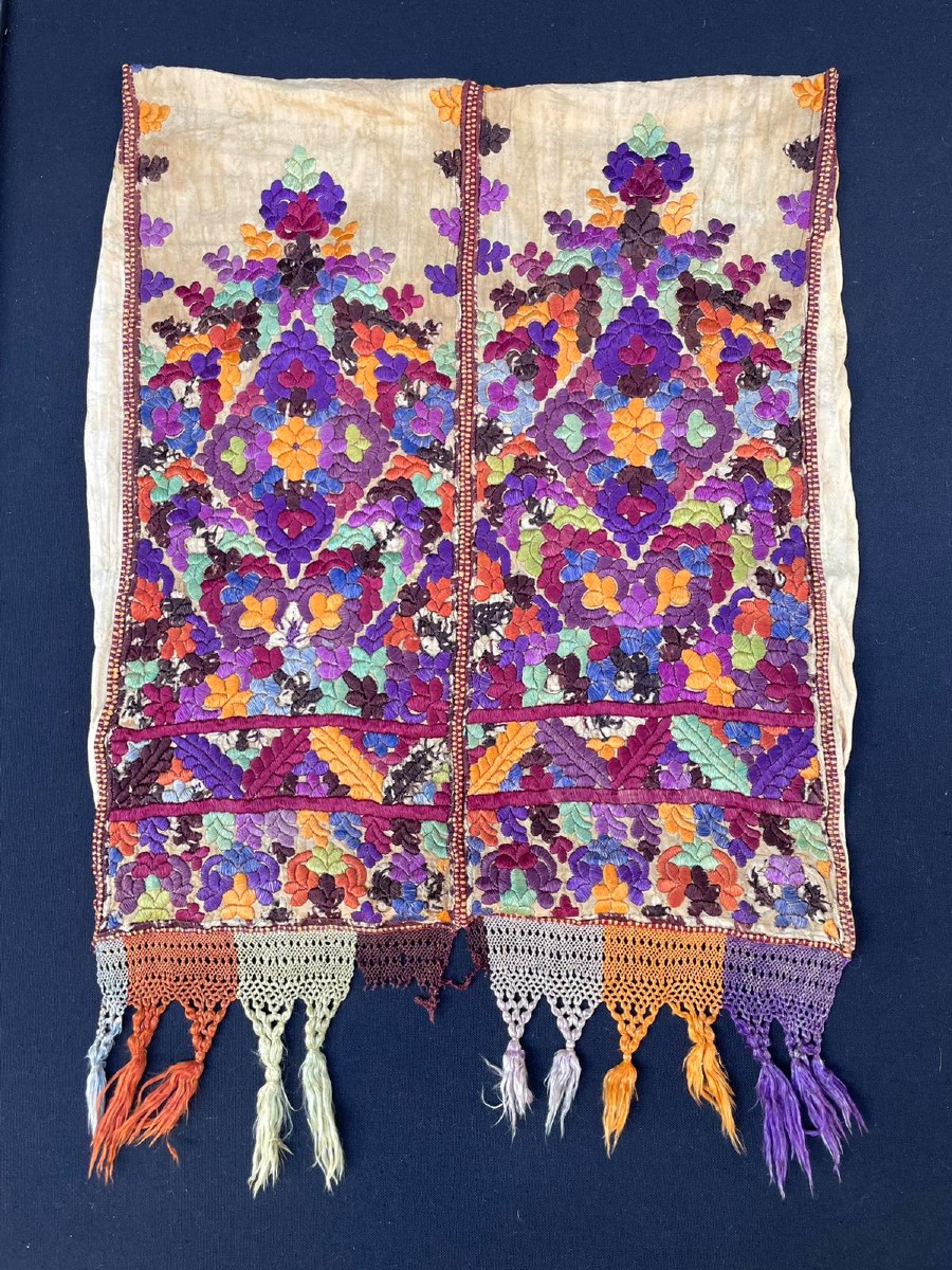 Silk Embroidery. Khamiya. Rabat. Morocco. Circa 1900. 55 X 42 Cm