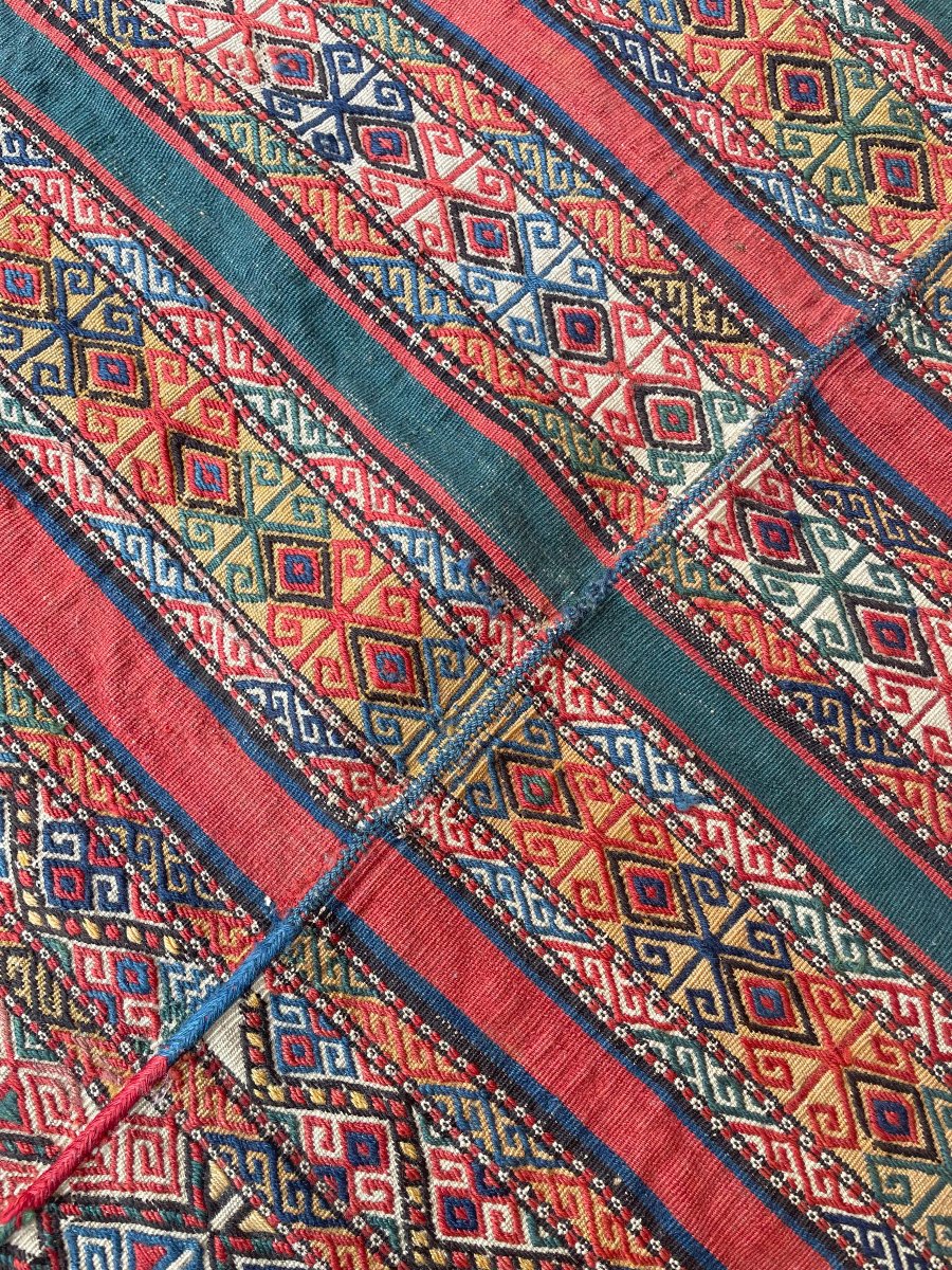 Kilim entièrement brodé. Shahsaven / Perse. Circa 1880. 152 x 110 cm-photo-3