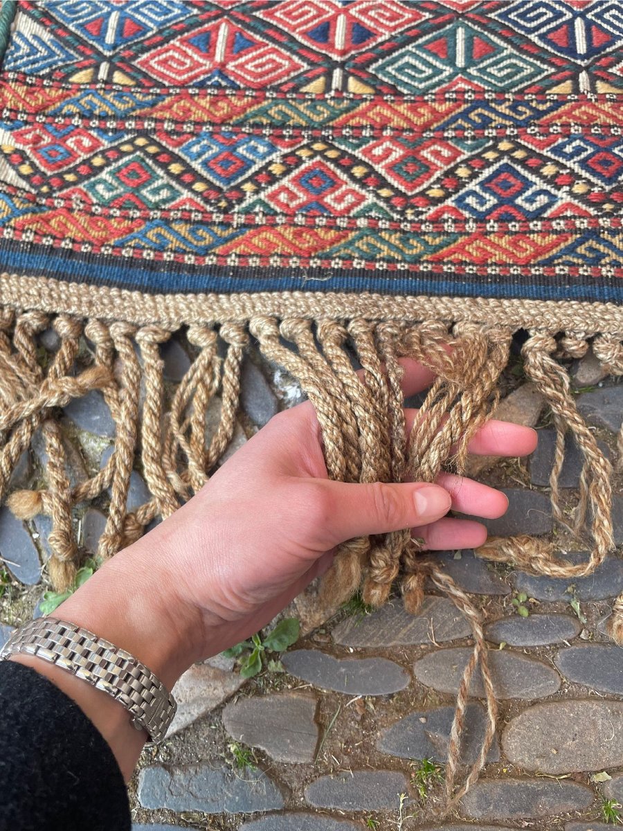 Kilim entièrement brodé. Shahsaven / Perse. Circa 1880. 152 x 110 cm-photo-6