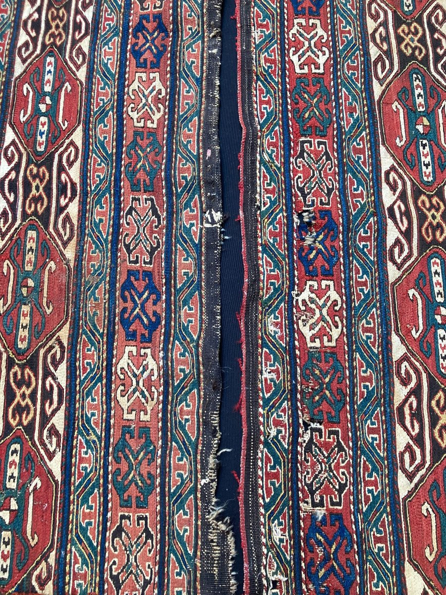 Pair Of Karabakh / Caucasus Maffrash Fragments. Circa 1850. 107 X 53 Cm (x2) Cm-photo-2