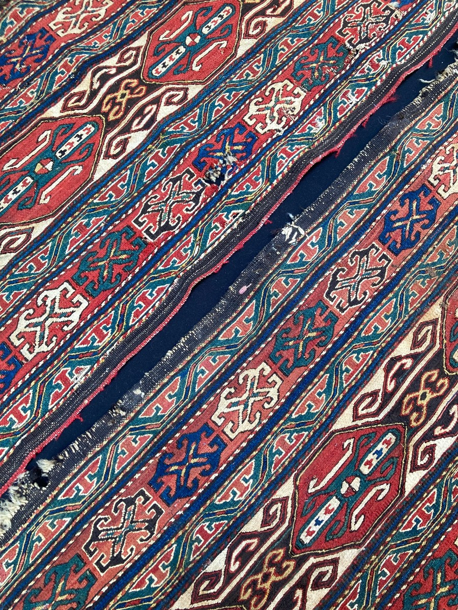 Pair Of Karabakh / Caucasus Maffrash Fragments. Circa 1850. 107 X 53 Cm (x2) Cm