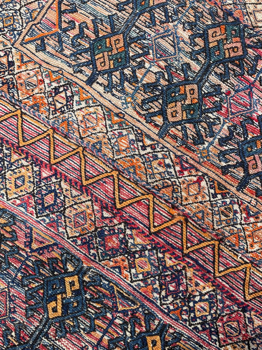 Double sacoche de dromadaire ouverte. Bathiyari - Perse. Circa 1900. 185 x 100 cm1 cm -photo-3