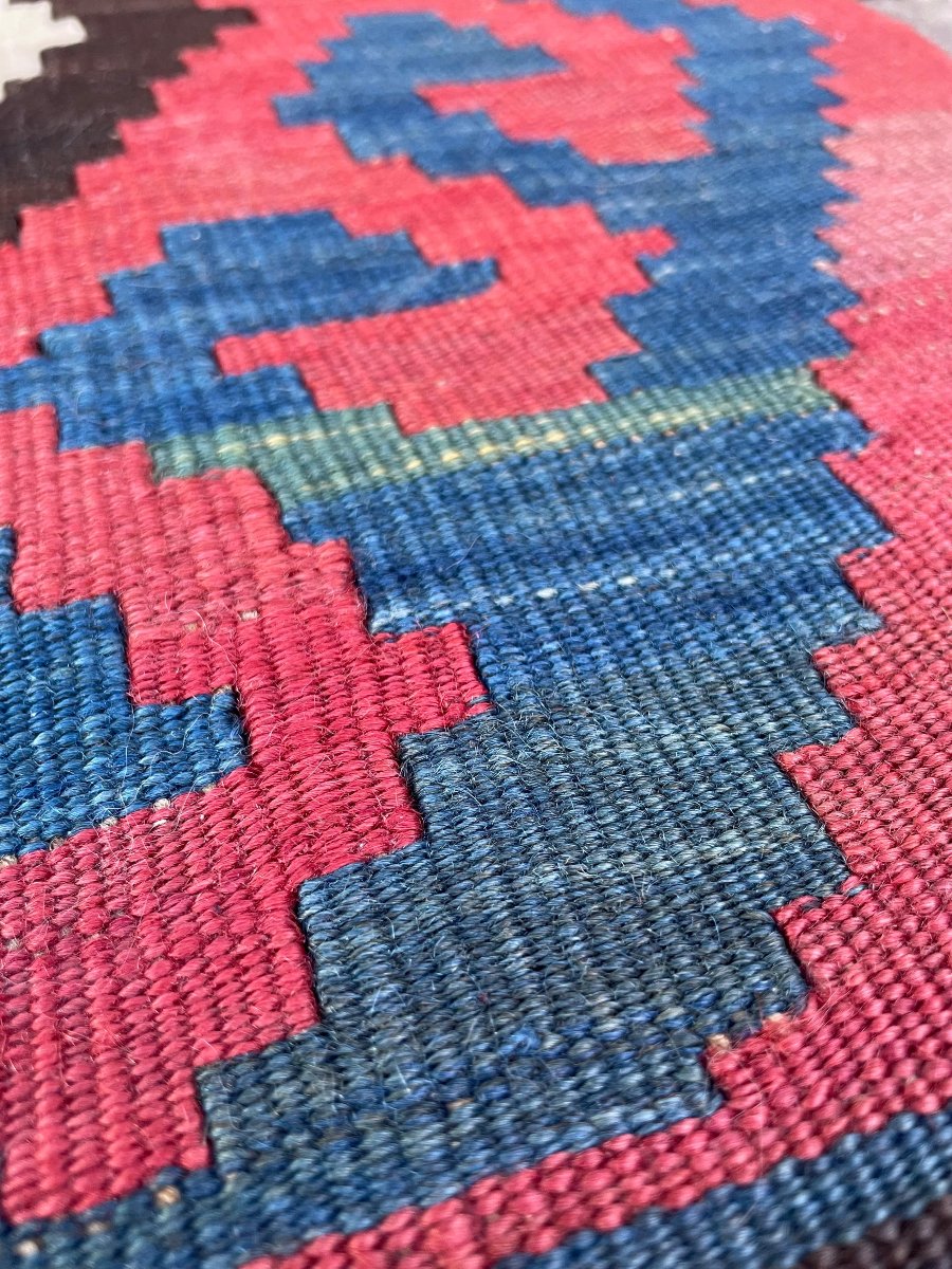 Caucasian Kilim. Kazakh Motifs. Circa 1880. 255 X 225 Cm-photo-2
