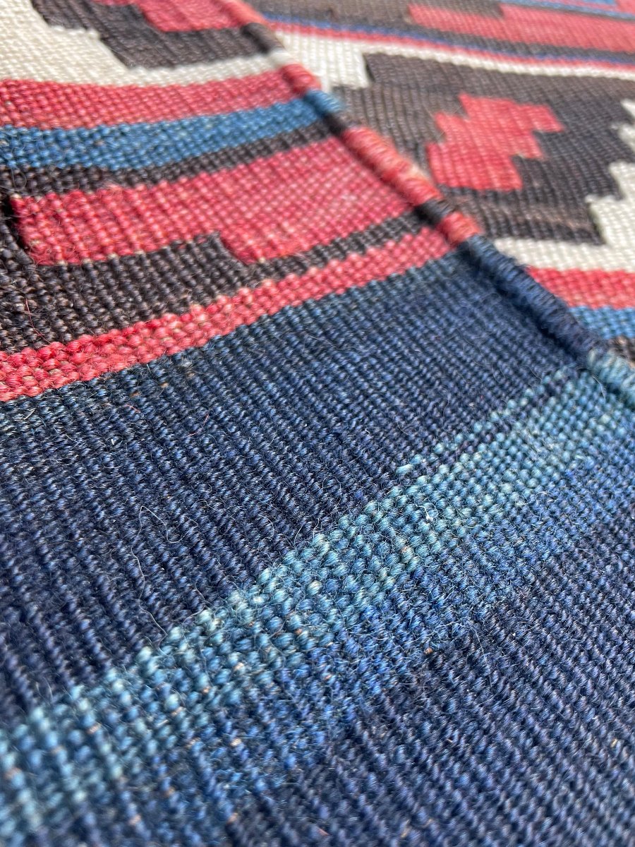 Caucasian Kilim. Kazakh Motifs. Circa 1880. 255 X 225 Cm-photo-4