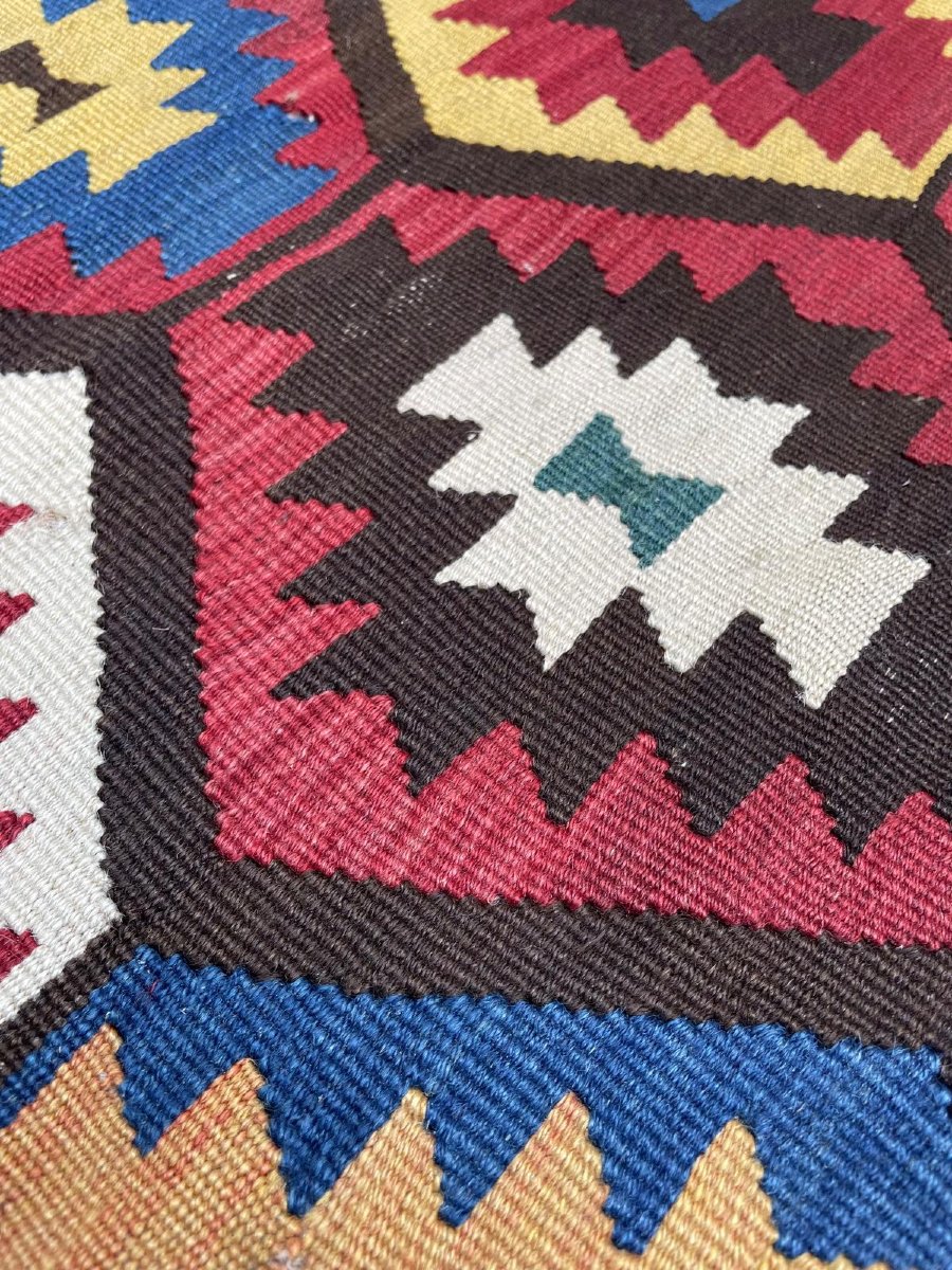 Qashqai Kilim - Veramin. Persia. Circa 1880. 350 X 145 Cm-photo-4