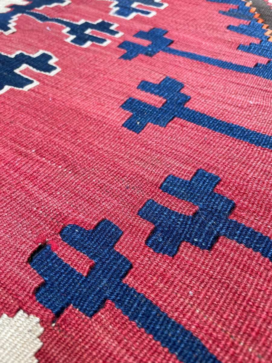Kilim Kuba. Azerbaïdjan. Caucase. Circa 1880 . 405 x 168 cm-photo-2