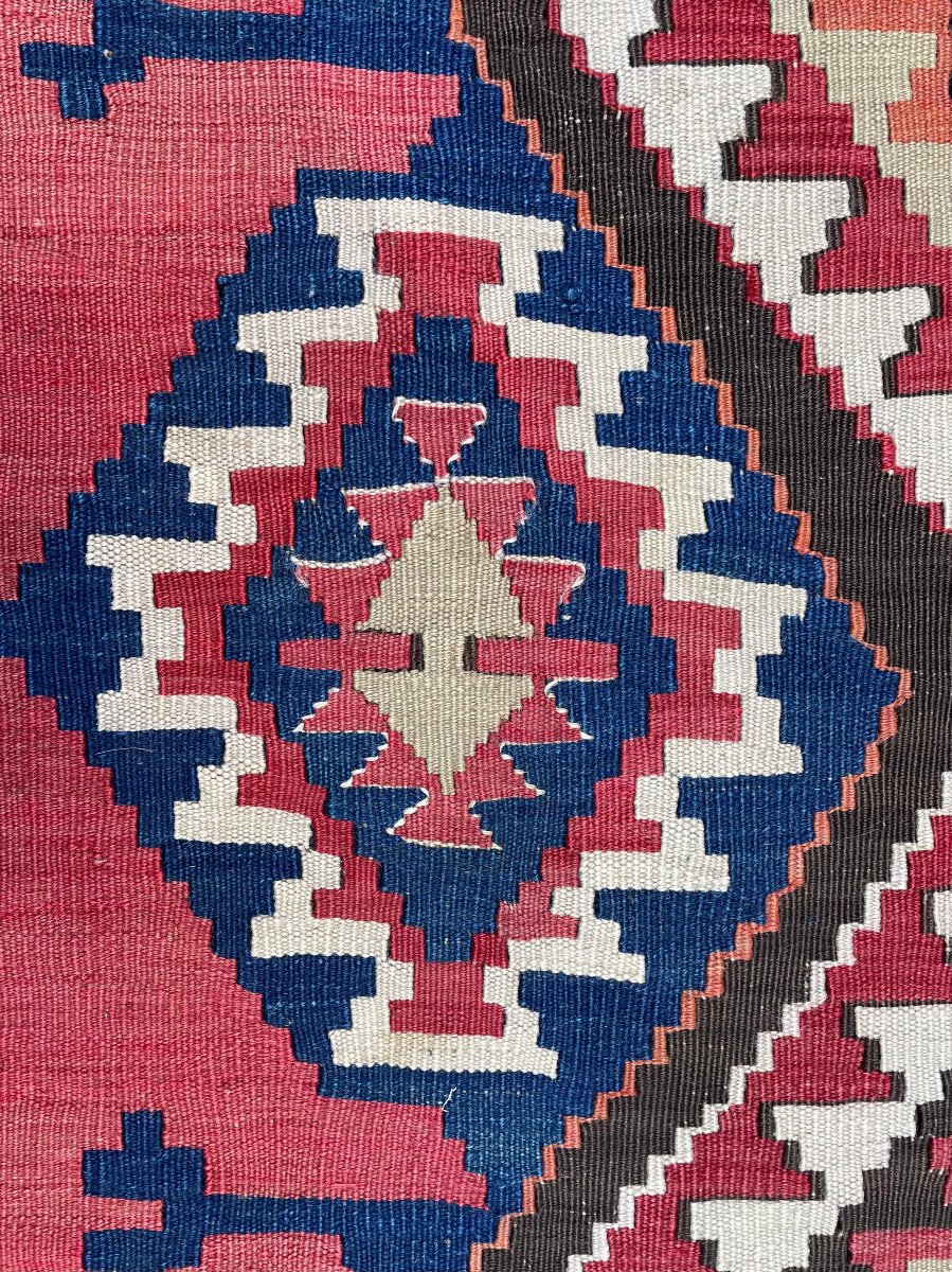 Kilim Kuba. Azerbaïdjan. Caucase. Circa 1880 . 405 x 168 cm-photo-3