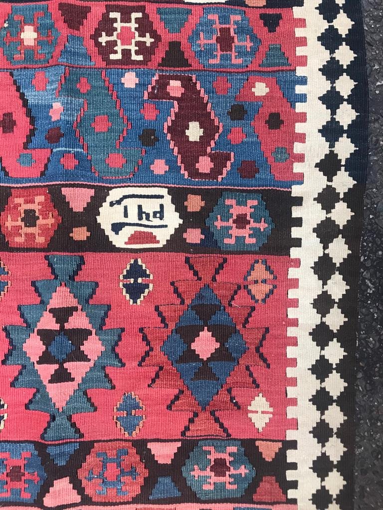 Kilim Shahsaven - Perse. Signé. Fin 19 ième. 480 x 180 cm-photo-5