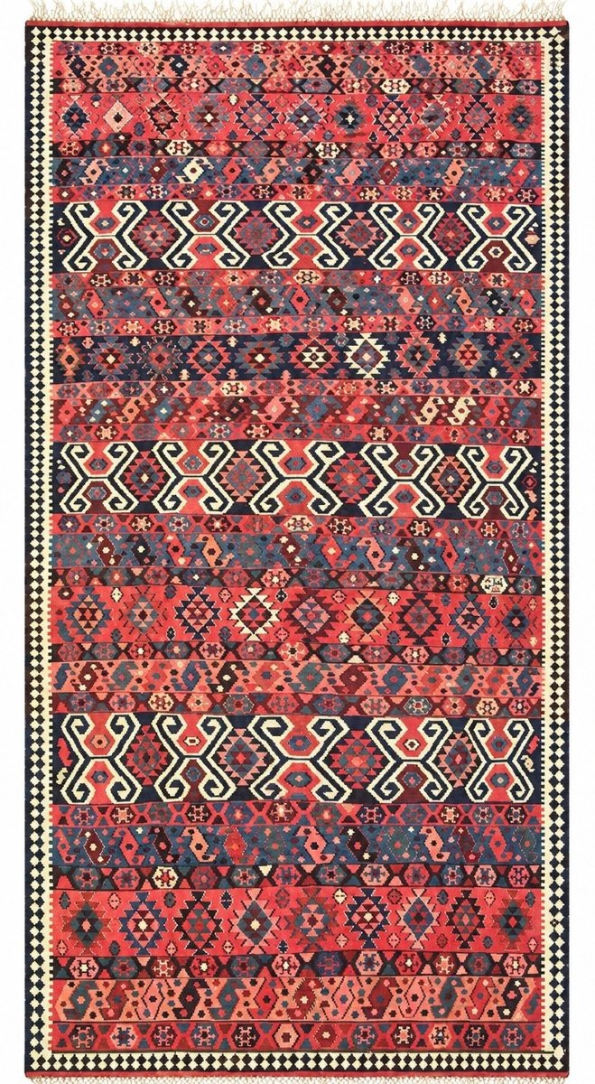 Kilim Shahsaven - Perse. Signé. Fin 19 ième. 480 x 180 cm