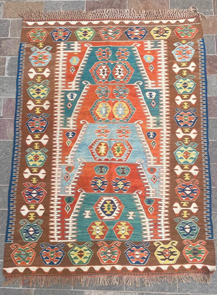 Konya Kilim. Anatolia. Mid-20th Century. 180 X 130 Cm